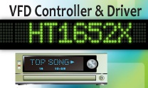 盛群发表HT16523、HT16525内建字库的VFD控制器驱动IC